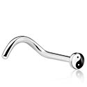 Nosovky a krúžky do nosa, Zahnutá nosovka (chirurgická oceľ, strieborná, lesklý povrch), Chirurgická oceľ 316L