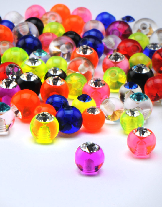 Super lots avantageux, Jeweled Balls for 1.6mm Pins, Acrylique