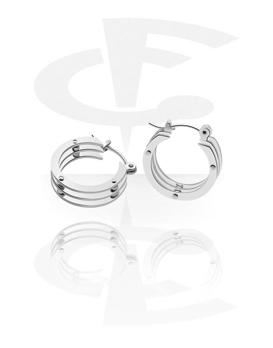 Orecchini A Perno In Acciaio Chirurgico 316L Nero E Bianco – Principessa CZ H78