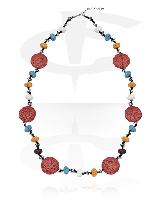 Necklaces, Fashion Necklace, Basalt, Surgical Steel 316L