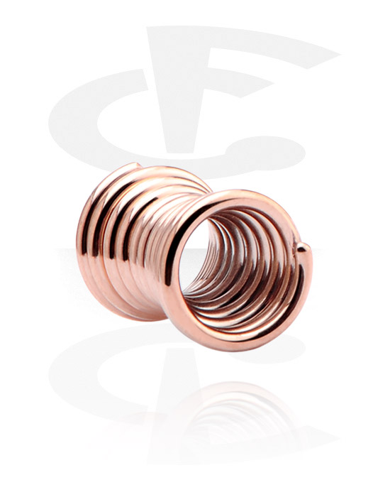 Tunneler & plugger, Double Flared Tube, Rose Gold Plated Steel