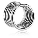 Alagutak és dugók, Double flared tunnel (surgical steel, silver) val vel spirale style, Sebészeti acél, 316L