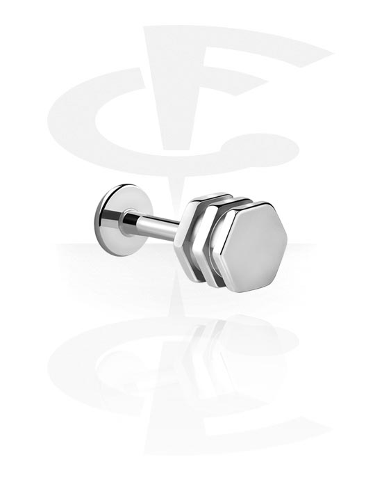 Labrety, Labret (surgical steel, silver, shiny finish) s ozdoba
