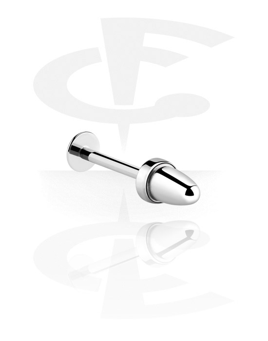 Labrets, Labret (surgical steel, silver, shiny finish) with attachment