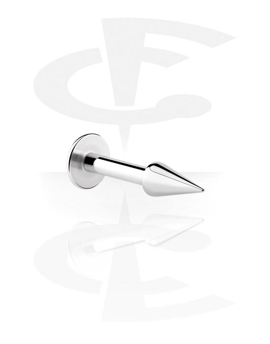 Labrets, Labret (surgical steel, silver, shiny finish) met cone