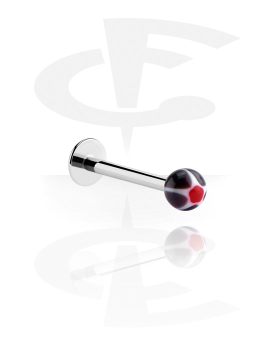Labrets, Labret (surgical steel, silver, shiny finish) with Ball, Surgical Steel 316L, Acrylic