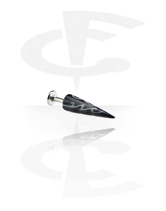 Labrety, Labret with Inlaid Spike, Surgical Steel 316L