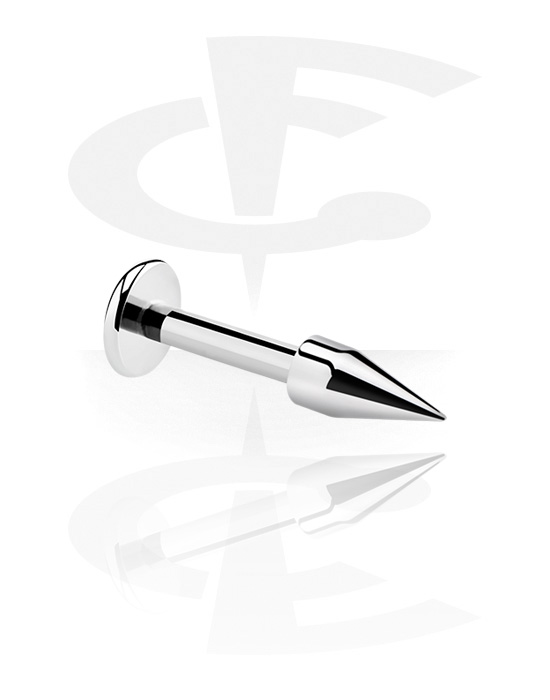 Labrets, Labret (surgical steel, silver, shiny finish) met cone