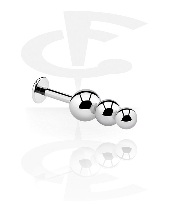 Labrets, Labret (surgical steel, silver, shiny finish) avec pyramide