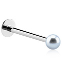 Labrets, Labret (Chirurgenstahl, silber, glänzend) mit Kugel, Chirurgenstahl 316L, Acryl