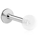 Labrets, Labret (Chirurgenstahl, silber, glänzend) mit Kugel, Chirurgenstahl 316L, Acryl