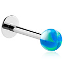 Labrety, Labret (surgical steel, silver, shiny finish) s Guľôčka, Chirurgická oceľ 316L, Akryl