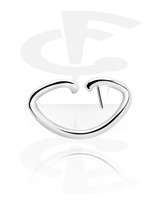 Piercinggyűrűk, Continuous ring "lips" (surgical steel, silver, shiny finish), Sebészeti acél, 316L