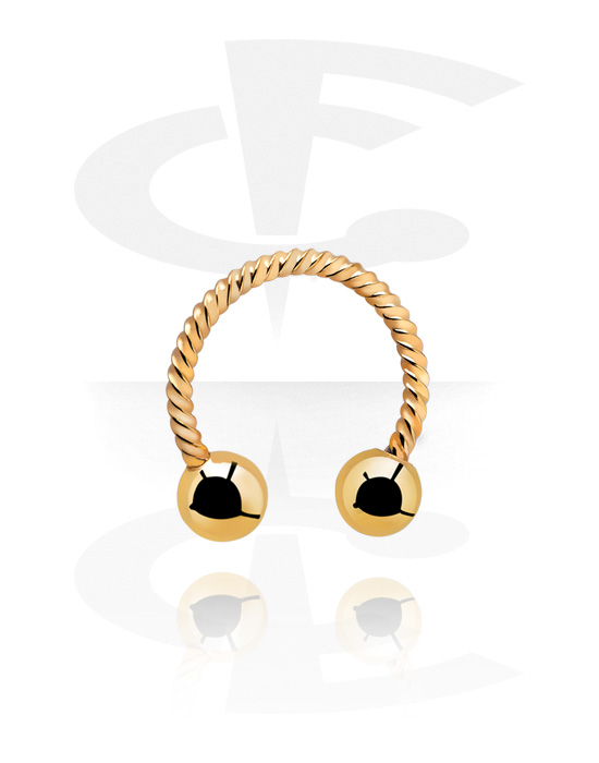 Circular Barbell with balls (Gold Plated Surgical Steel 316L) The