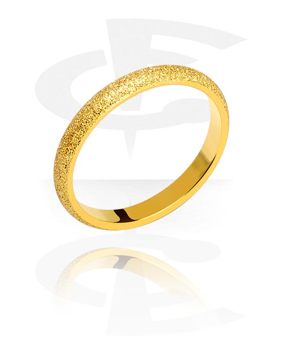 Gyűrűk, Gyűrű val vel csillám, Aranyozott sebészeti acél, 316L