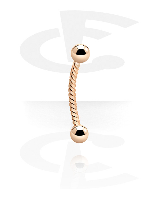 Curved Barbells, Curved Barbell, Rosegold Plated Steel
