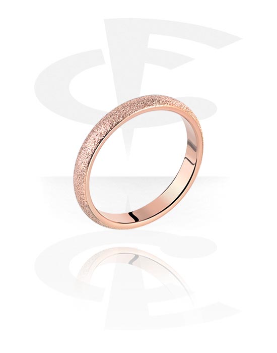 Rings, Ring with glitter, Rose Gold Plated Surgical Steel 316L