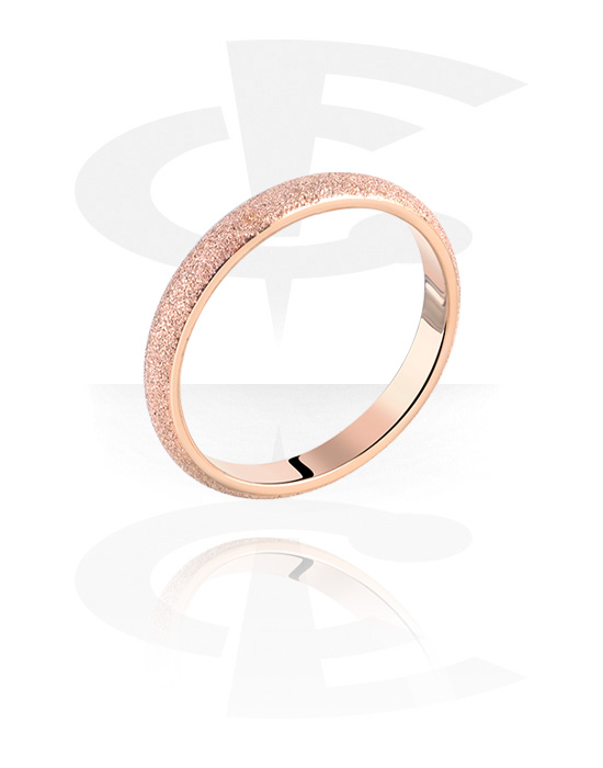 Gyűrűk, Gyűrű val vel csillám, Rózsa-aranyozott sebészeti acél, 316L