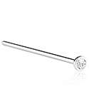 Piercings nez & Septums, Piercing nez droit (acier chirurgical, argent, finition brillante) avec pierre en crystal, Acier chirurgical 316L