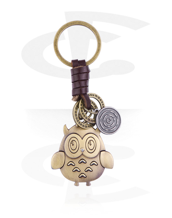 Keychains, Keychain with sweet owl, Alloy Steel, Leather