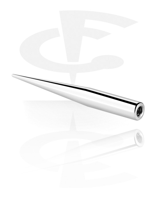 Kuler og staver ++, Spiss for 1,6 mm gjengede pinner (kirurgisk stål, sølv, skinnende finish), Kirurgisk stål 316L