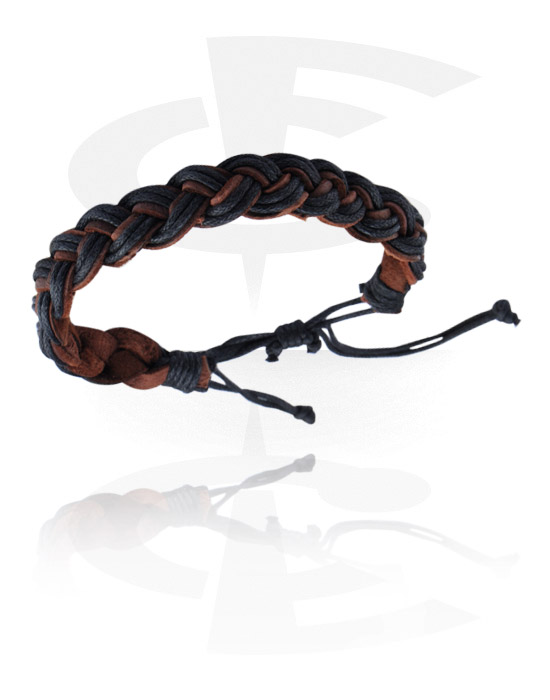 Bransolety, Bracelet, Leather & Wax Cord