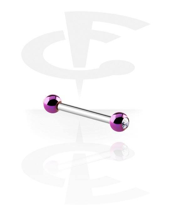 Barbells, Barbell with Anodized Crystal Balls, Surgical Steel 316L