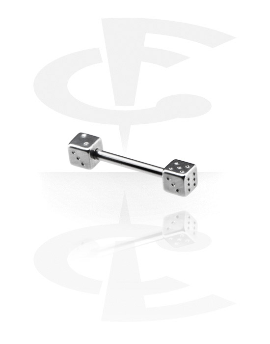 Barbellek, Barbell with Dice, Surgical Steel 316L