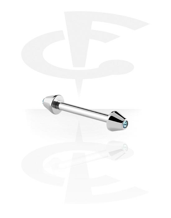 Sztangi, Barbell with Jeweled Cones, Surgical Steel 316L