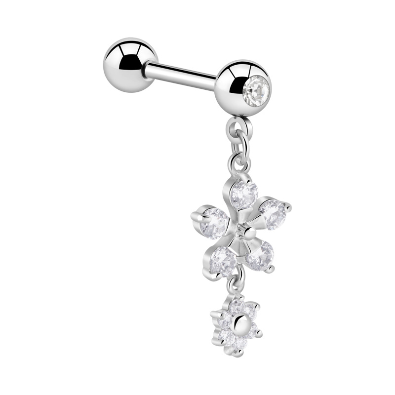 Jeweled Barbell with Charm (Surgical Steel 316L / Plated Brass) Crazy