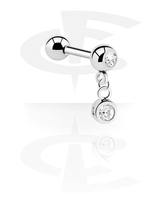Šipkice, Uteg ukrašen draguljima s privjeskom, Kirurški čelik 316L, Obloženi mesing