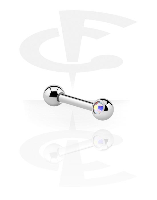 Barbellit, Barbell with Jewelled Balls (90°), Surgical Steel 316L