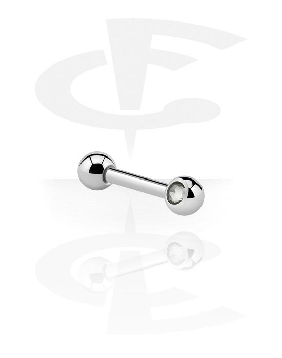 Činky, Barbell with Jewelled Balls (90°), Surgical Steel 316L