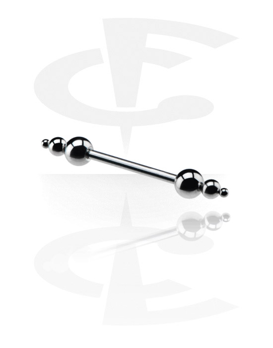 Šipkice, Barbell with Pyramids, Surgical Steel 316L
