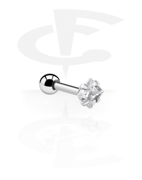 Helix & tragus, Tragus-piercing med Krystalsten, Kirurgisk stål 316L