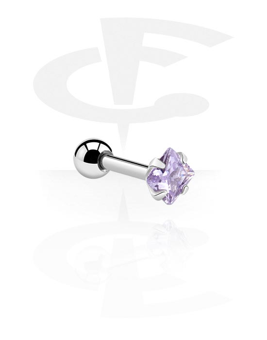 Helix & Tragus, Tragus-piercing med krystallstein, Kirurgisk stål 316L