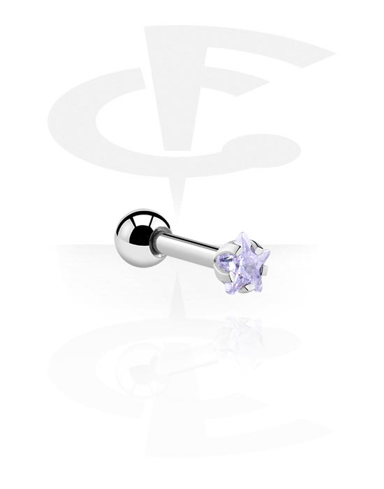 Helix & Tragus, Tragus-piercing med krystallstein, Kirurgisk stål 316L