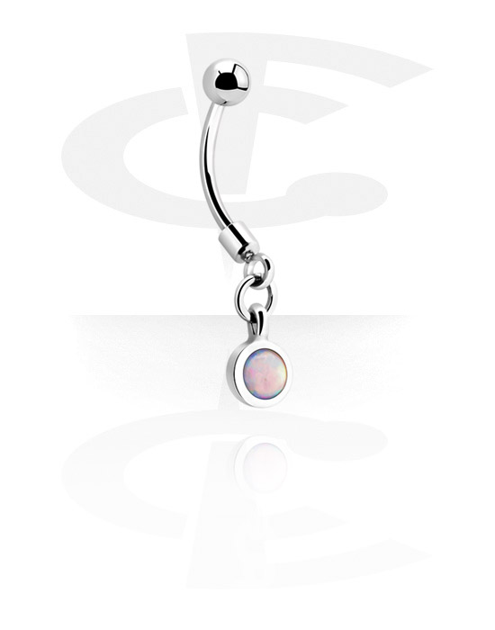 Curved Barbells, Banana (surgical steel, silver, shiny finish) with charm, Surgical Steel 316L