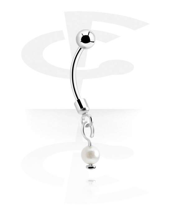 Curved Barbells, Banana with pendant, Surgical Steel 316L