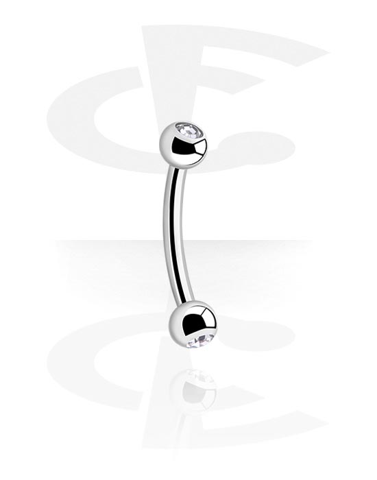 Piercing Banane Sourcil En Argent 925 Et Acier 316L - Calibre 16, Longueur 8 Mm, Bille 3 Mm - 11