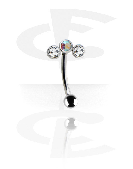 Curved Barbells, Fancy Jeweled Micro Banana, Surgical Steel 316L