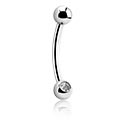 Ívelt barbellek, Belly button ring (surgical steel, silver, shiny finish), Sebészeti acél, 316L