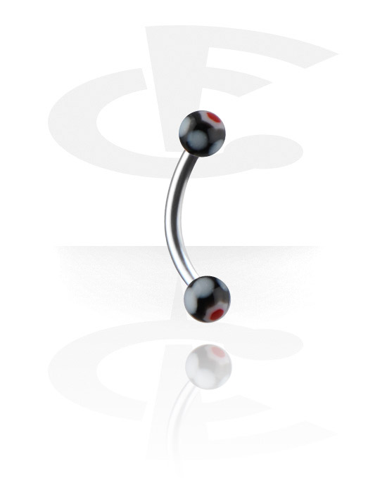 Curved Barbells, Micro Banana met Web Balls, Chirurgisch Staal 316L, Acryl