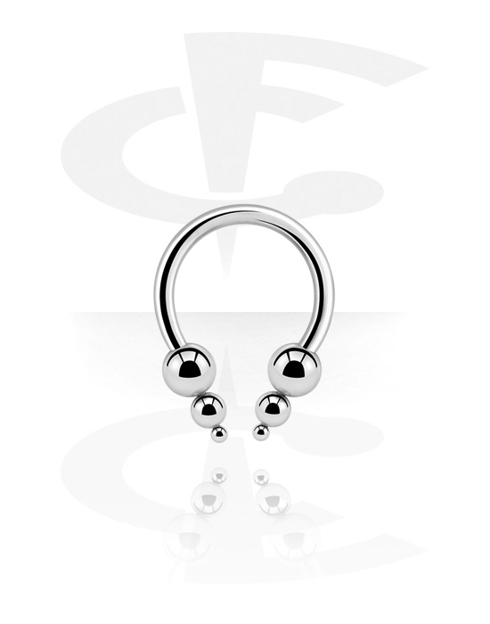 Sirkulære barbeller, Micro Circular Barbell with Pyramids, Surgical Steel 316L