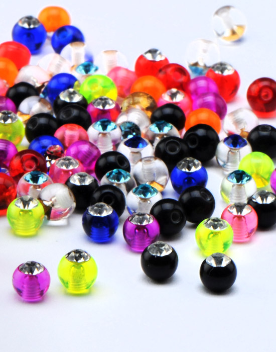 Paketi na rasprodaji, Jeweled Micro Balls for 1.2mm Pins, Acrylic