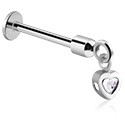Labrety, Labret (surgical steel, silver, shiny finish) s prívesok srdce, Chirurgická oceľ 316L