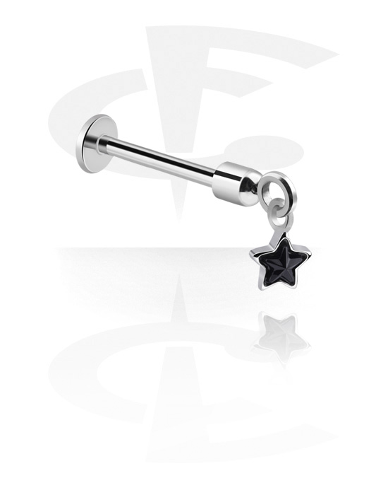 Labrets, Labret (surgical steel, silver, shiny finish) met sterbedel, Chirurgisch staal 316L
