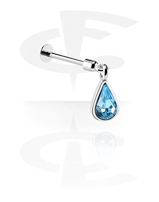 Labrets, Labret (surgical steel, silver, shiny finish) met hangertje, Chirurgisch staal 316L