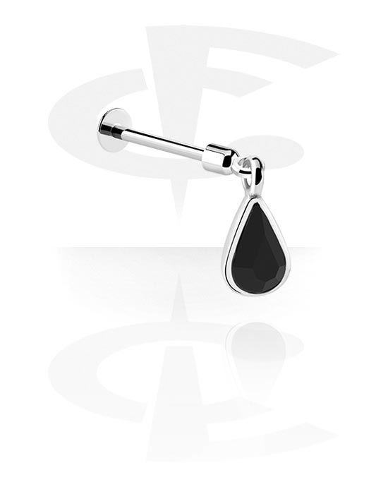 Labrets, Labret (surgical steel, silver, shiny finish) met hangertje, Chirurgisch staal 316L
