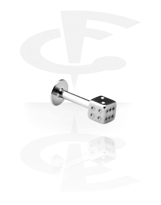 Labret-ek, Micro Labret with Dice, Surgical Steel 316L